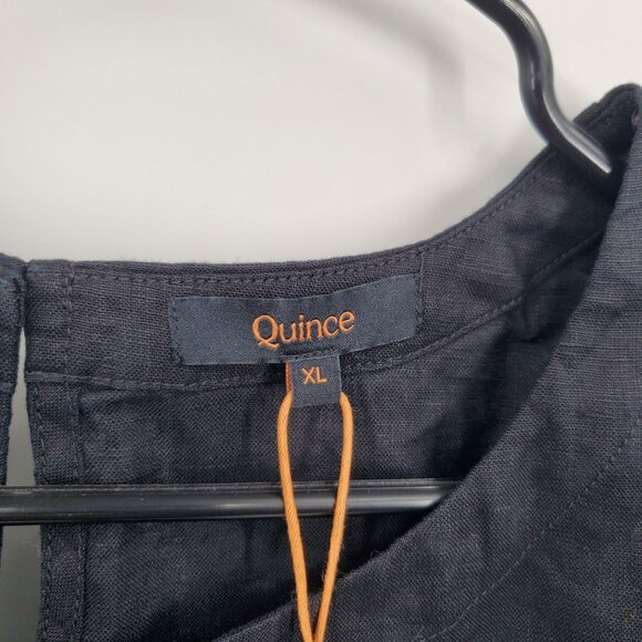 Quince 100% European Linen Tank Top Women Size XL NWT Sleeveless Black Flax - Picture 5 of 12
